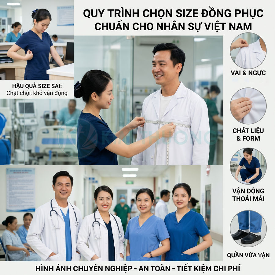 Kinh Nghiệm Chọn Size Đồng Phục Y Tế Chuẩn Cho Nhân Sự