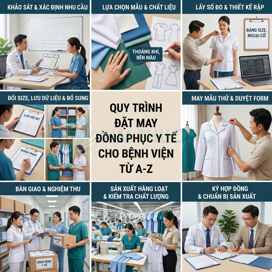 Quy Trình Đặt May Đồng Phục Y Tế Cho Bệnh Viện Từ A-Z