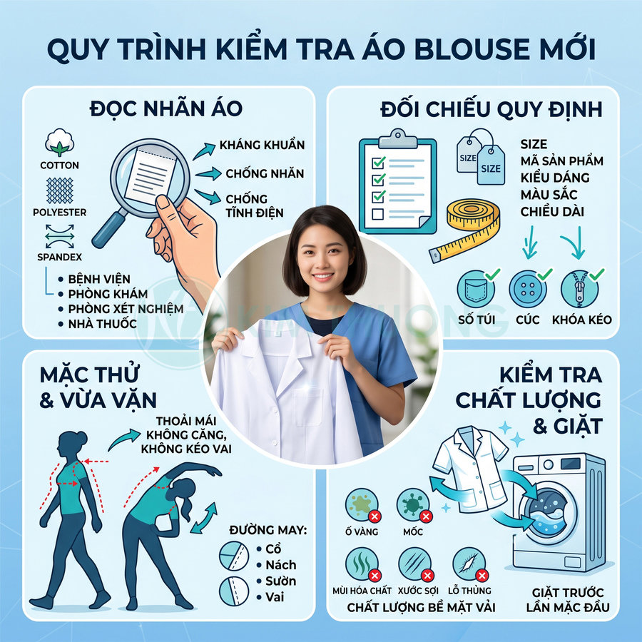 Áo blouse mới mua cần kiểm tra những gì trước khi sử dụng?
