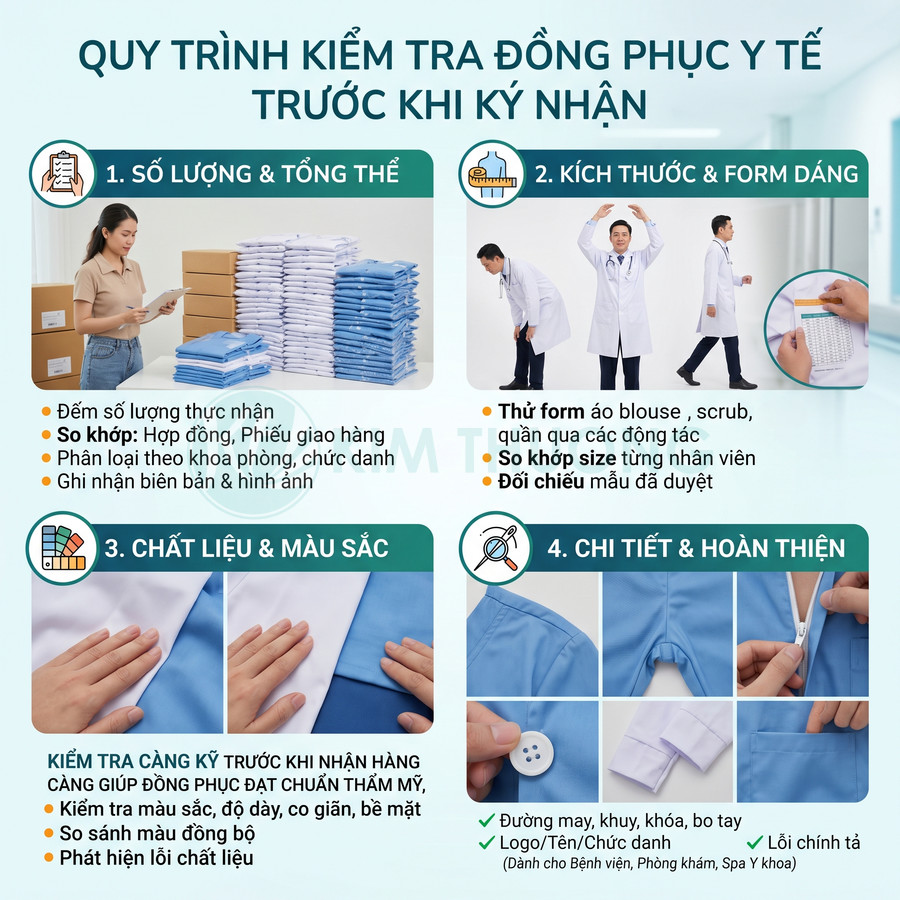Checklist Kiểm Tra Chất Lượng Đồng Phục Y Tế Trước Khi Nhận