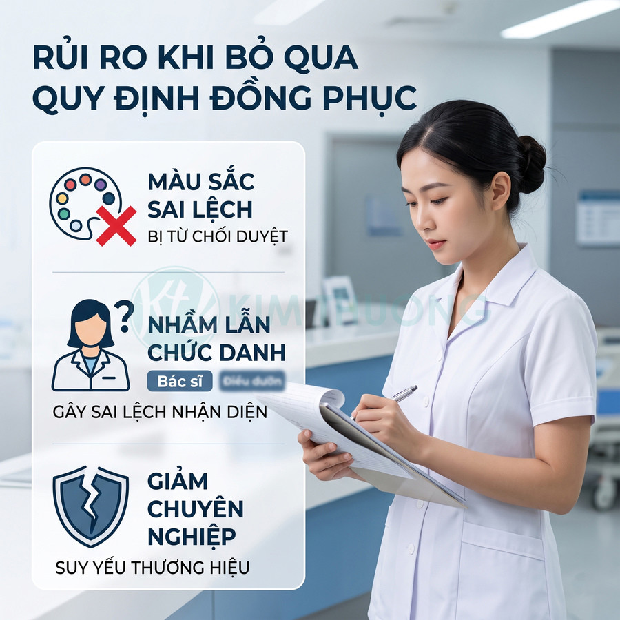 Nữ nhân viên y tế mặc đồng phục blouse trắng ghi chép tài liệu trong bệnh viện