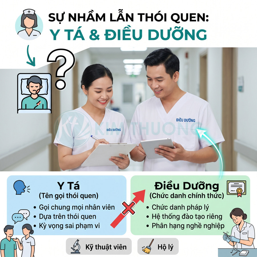Hai điều dưỡng mặc đồng phục trắng đang trao đổi hồ sơ bệnh án trong hành lang bệnh viện