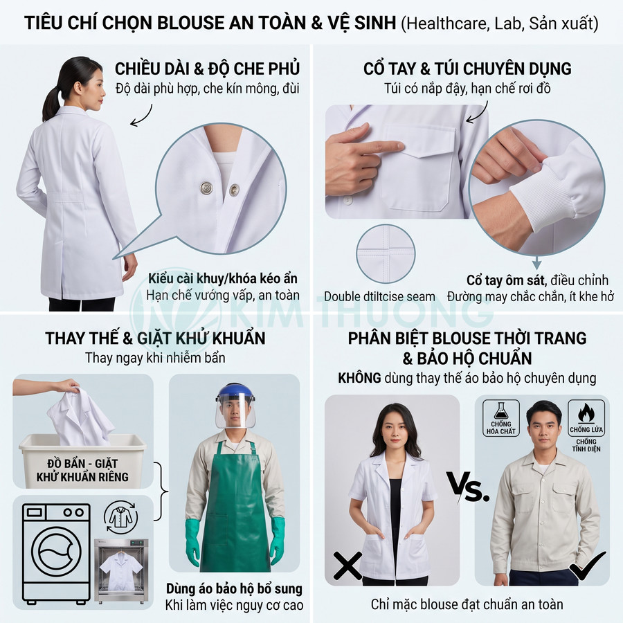 Hướng dẫn chọn áo blouse bảo hộ chuẩn an toàn vệ sinh cho nhân viên y tế và phòng thí nghiệm