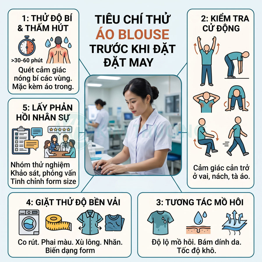 Nhân viên y tế mặc áo blouse trắng làm việc trong phòng thí nghiệm hiện đại