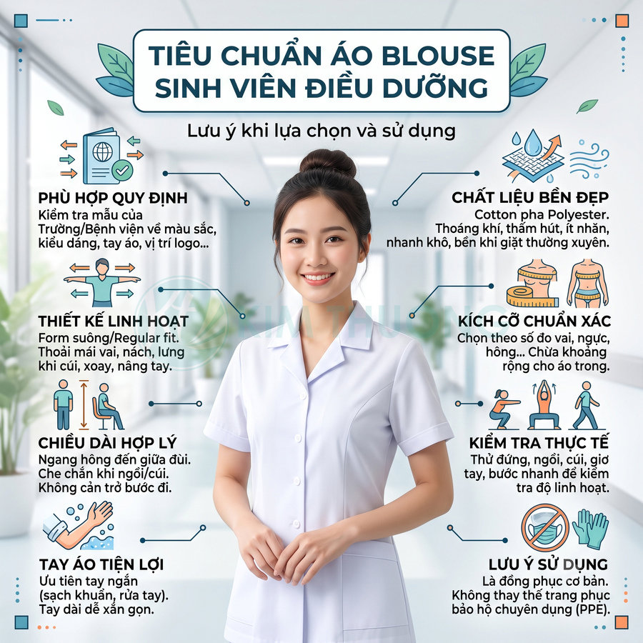 Cách chọn áo blouse cho sinh viên ngành điều dưỡng