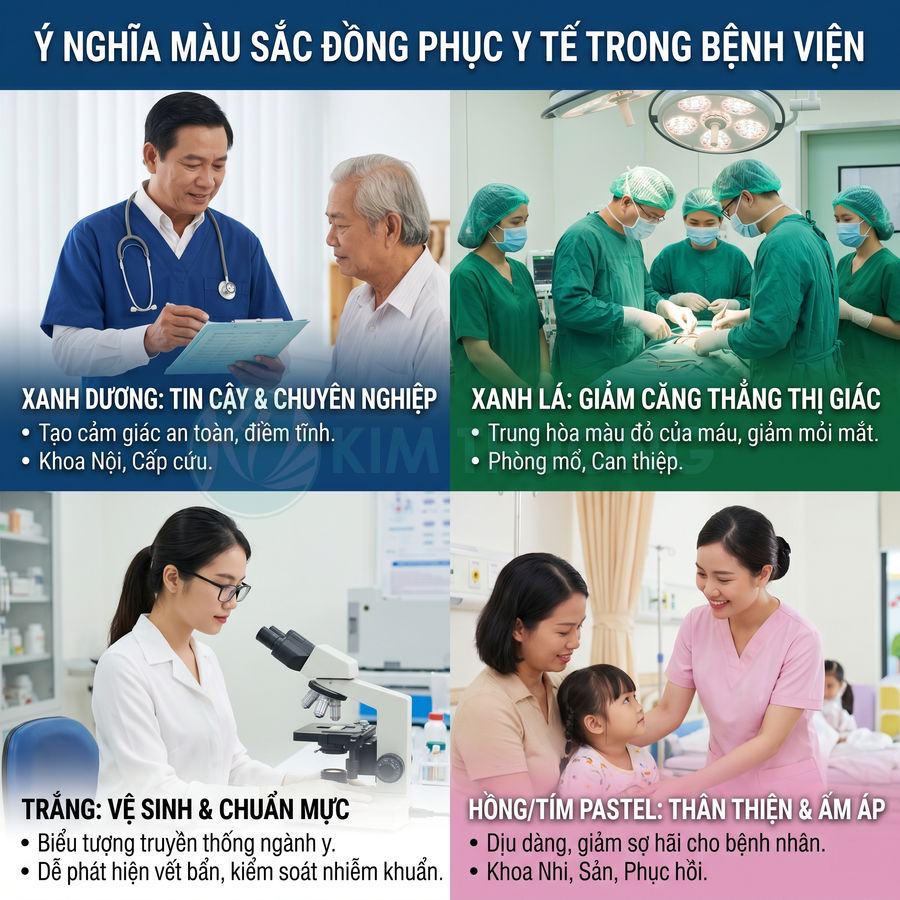 Ý nghĩa các màu sắc đồng phục y tế trong bệnh viện và gợi ý sử dụng cho từng khoa chuyên môn